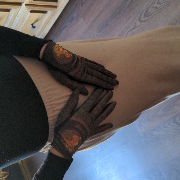 Brokante fall gloves, leather and polyester, stylized, portrait, bohemian - Picture 2 of 14